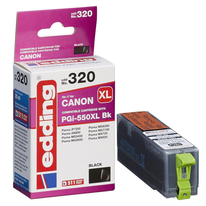 edding Druckerpatrone EDD-320 schwarz kompatibel zu Canon PGI-550 XL