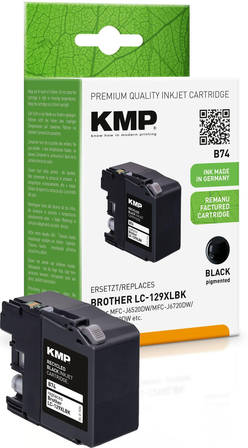 KMP Druckerpatrone B74 schwarz kompatibel zu brother LC-129XLBK