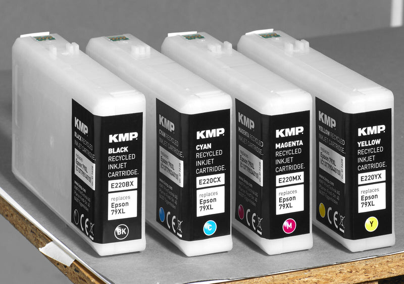 KMP Druckerpatronen E220VX schwarz, cyan, magenta, gelb kompatibel zu EPSON T7901XL, T7902XL, T7903XL, T7904XL, 4er-Set