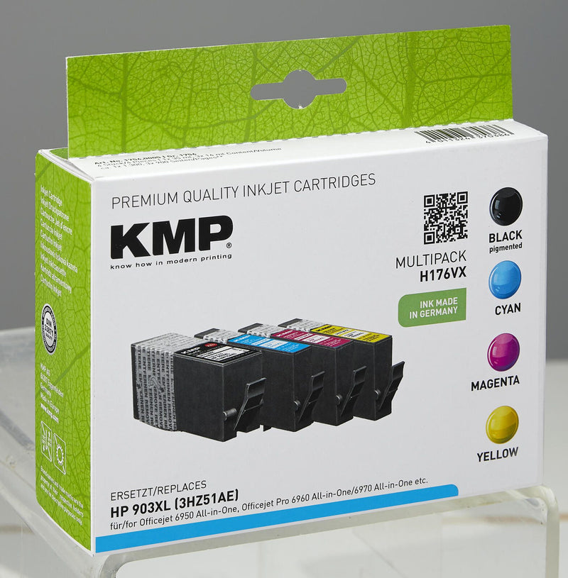 KMP Druckerpatronen H176VX schwarz, cyan, magenta, gelb kompatibel zu HP 903XL (3HZ51AE), 4er-Set