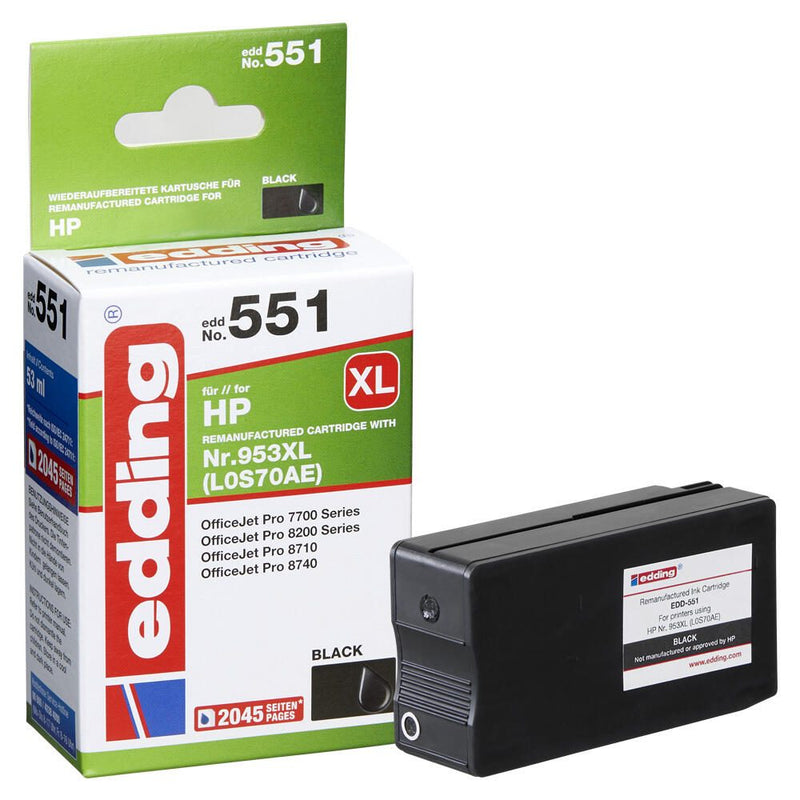 edding Druckerpatrone EDD-551 schwarz kompatibel zu HP 953XL (L0S70AE)