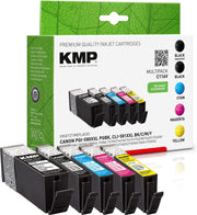 KMP Druckerpatronen C116V 2x schwarz, 1x cyan, 1x magenta, 1x gelb kompatibel zu Canon PGI-580XXL PGBK, CLI 581XXL BK/C/