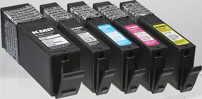 KMP Druckerpatronen C116V 2x schwarz, 1x cyan, 1x magenta, 1x gelb kompatibel zu Canon PGI-580XXL PGBK, CLI 581XXL BK/C/