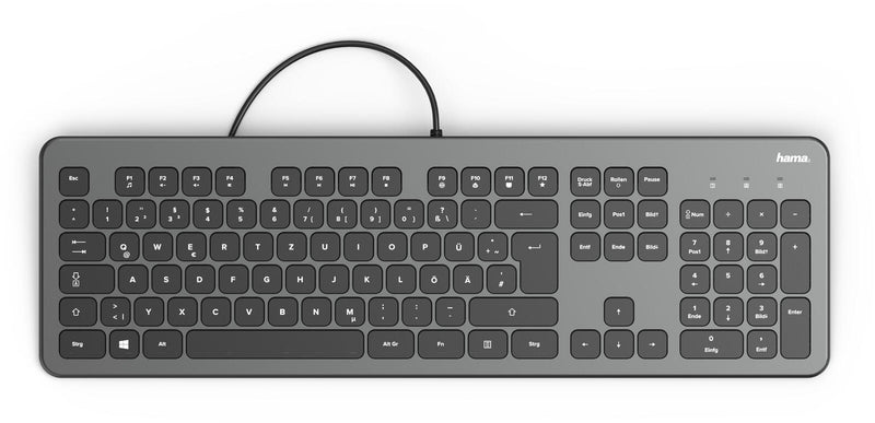Hama Tastatur kabelgebunden KC-700 anthrazit, schwarz