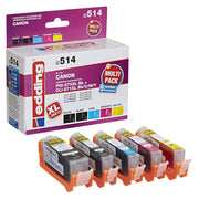 edding Druckerpatronen EDD-514 schwarz, cyan, magenta, gelb kompatibel zu Canon PGI-570XL/CLI-571XL BK/C/M/Y, 5er-Set