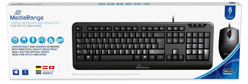 MediaRange Tastatur-Maus-Set kabelgebunden MROS108 schwarz