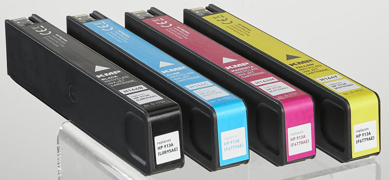 KMP Druckerpatronen H164V schwarz, cyan, magenta, gelb kompatibel zu HP 913A (L0R95AE, F6T77AE, F6T78AE, F6T79AE), 4er-S