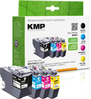 KMP Druckerpatronen B58VX schwarz, cyan, magenta, gelb kompatibel zu brother LC-3219VALDR, 4er-Set