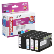 edding Druckerpatronen EDD-530 schwarz, cyan, magenta, gelb kompatibel zu Canon PGI-1500 XL BK/C/M/Y, 4er-Set