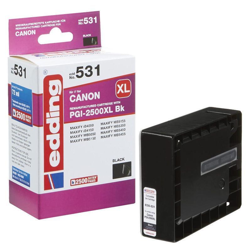 edding Druckerpatrone EDD-531 schwarz kompatibel zu Canon PGI-2500 XL BK