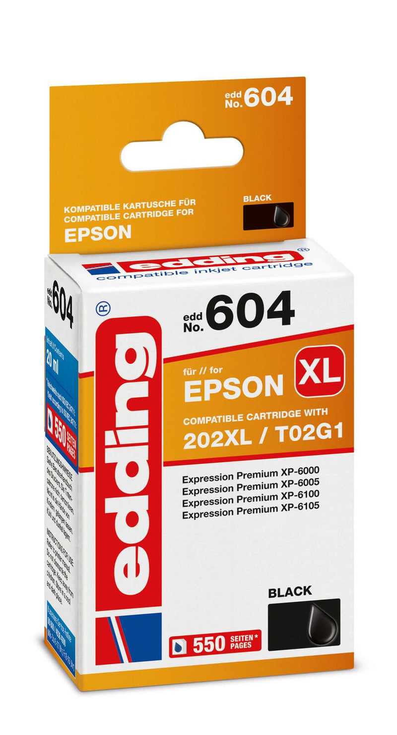 edding Druckerpatrone EDD-604 schwarz kompatibel zu EPSON 202XL / T02G14