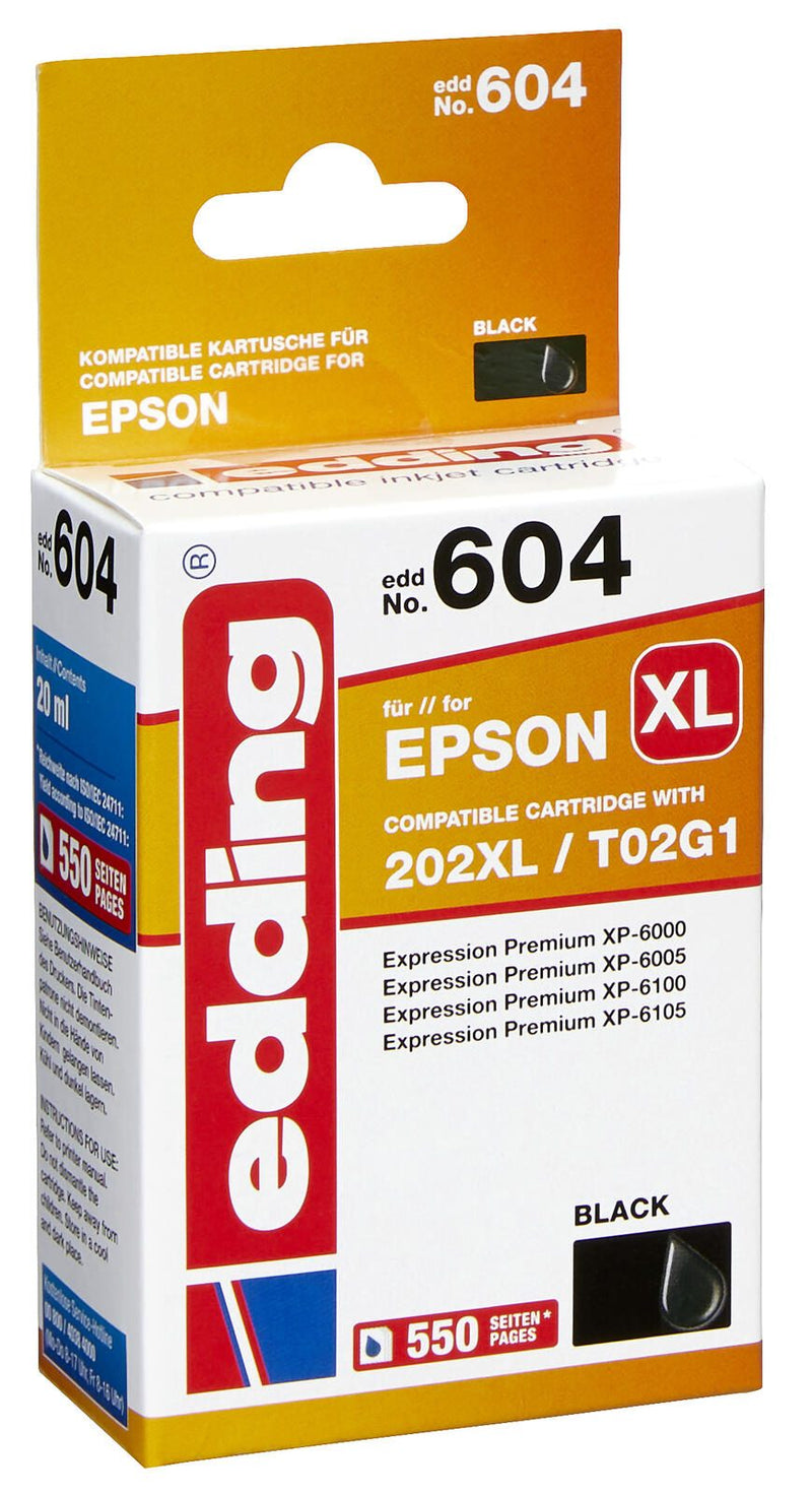 edding Druckerpatrone EDD-604 schwarz kompatibel zu EPSON 202XL / T02G14