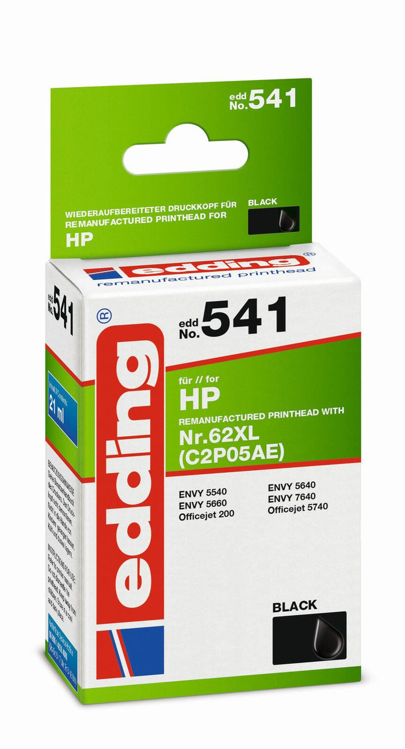 edding Druckerpatrone EDD-541 schwarz kompatibel zu HP 62XL (C2P05AE)