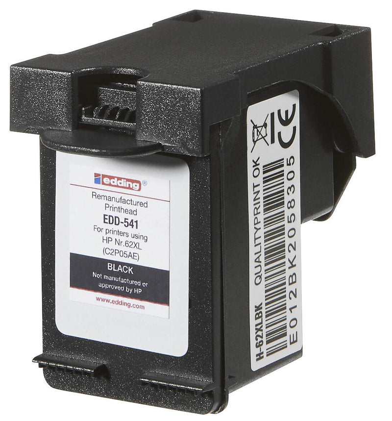 edding Druckerpatrone EDD-541 schwarz kompatibel zu HP 62XL (C2P05AE)