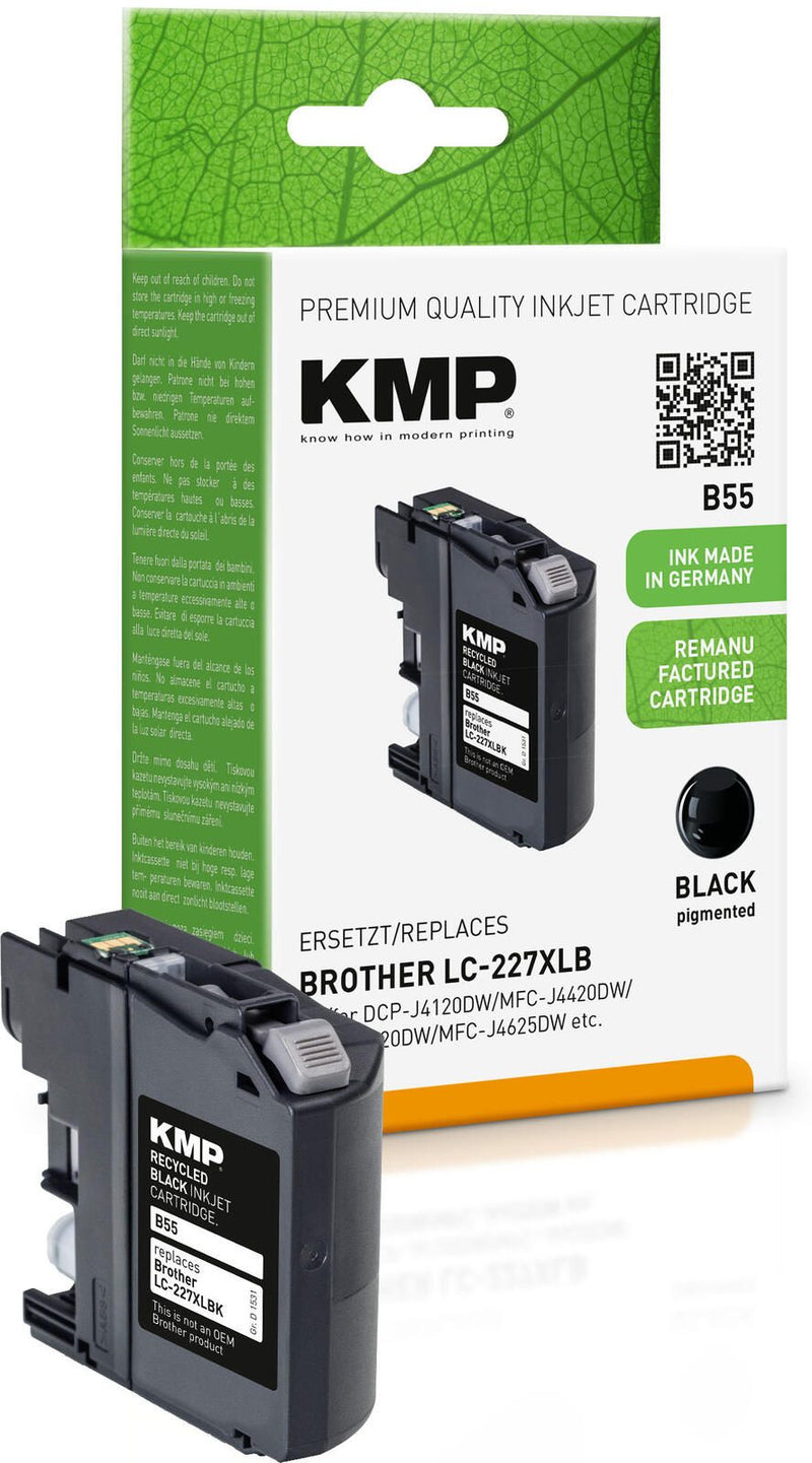 KMP Druckerpatrone B55 schwarz kompatibel zu brother LC-227XL BK