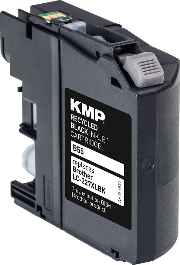 KMP Druckerpatrone B55 schwarz kompatibel zu brother LC-227XL BK