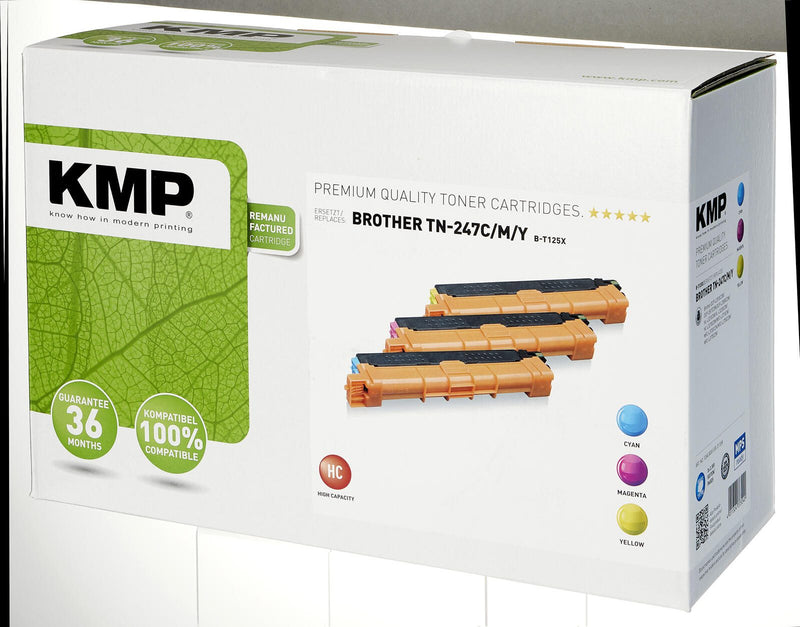 KMP Toner B-T125X cyan, magenta, gelb kompatibel zu brother TN-247C/M/Y, 3er-Set