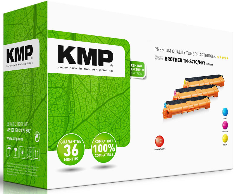 KMP Toner B-T125X cyan, magenta, gelb kompatibel zu brother TN-247C/M/Y, 3er-Set