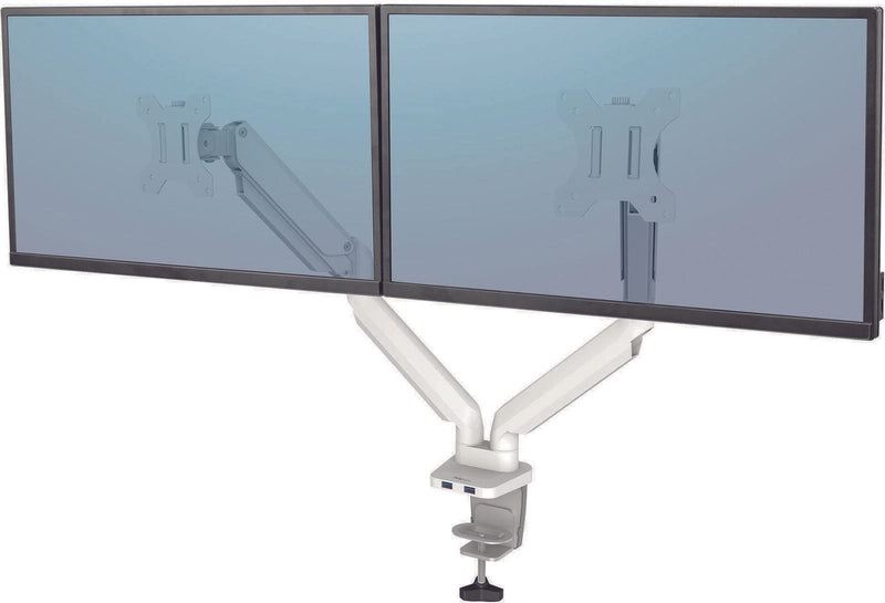 Fellowes Monitor-Halterung Platinum Dual weiß