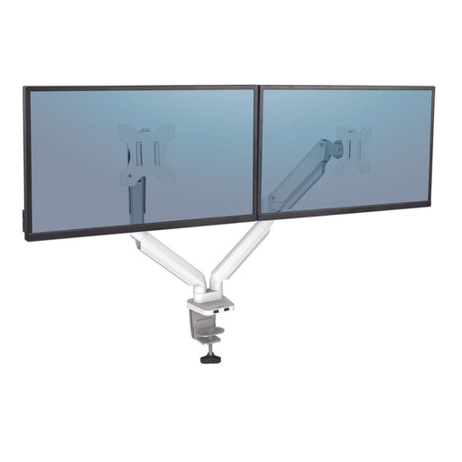 Fellowes Monitor-Halterung Platinum Dual weiß