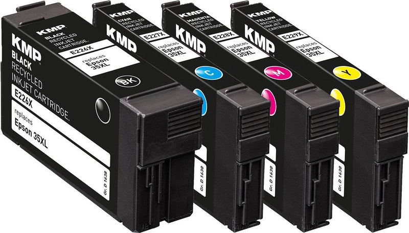 KMP Druckerpatronen E226XV schwarz, cyan, magenta, gelb kompatibel zu EPSON 35XL / T3596XL, 4er-Set