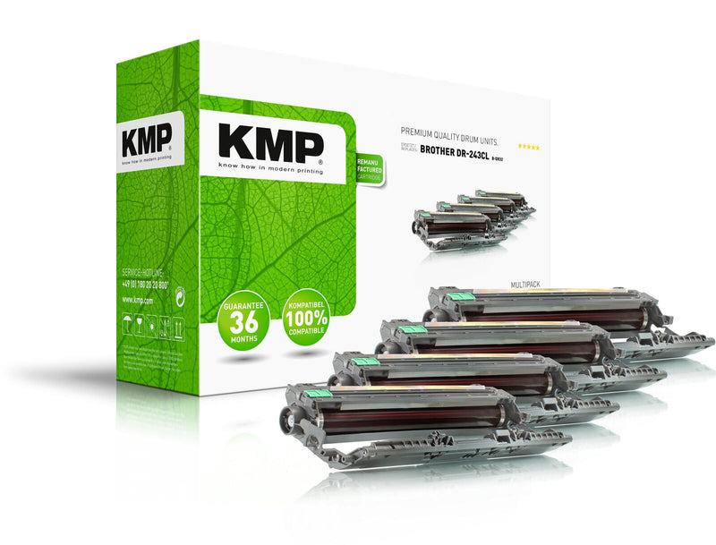 KMP Trommel B-DR32 schwarz, cyan, magenta, gelb kompatibel zu brother DR-243CL, 4er-Set