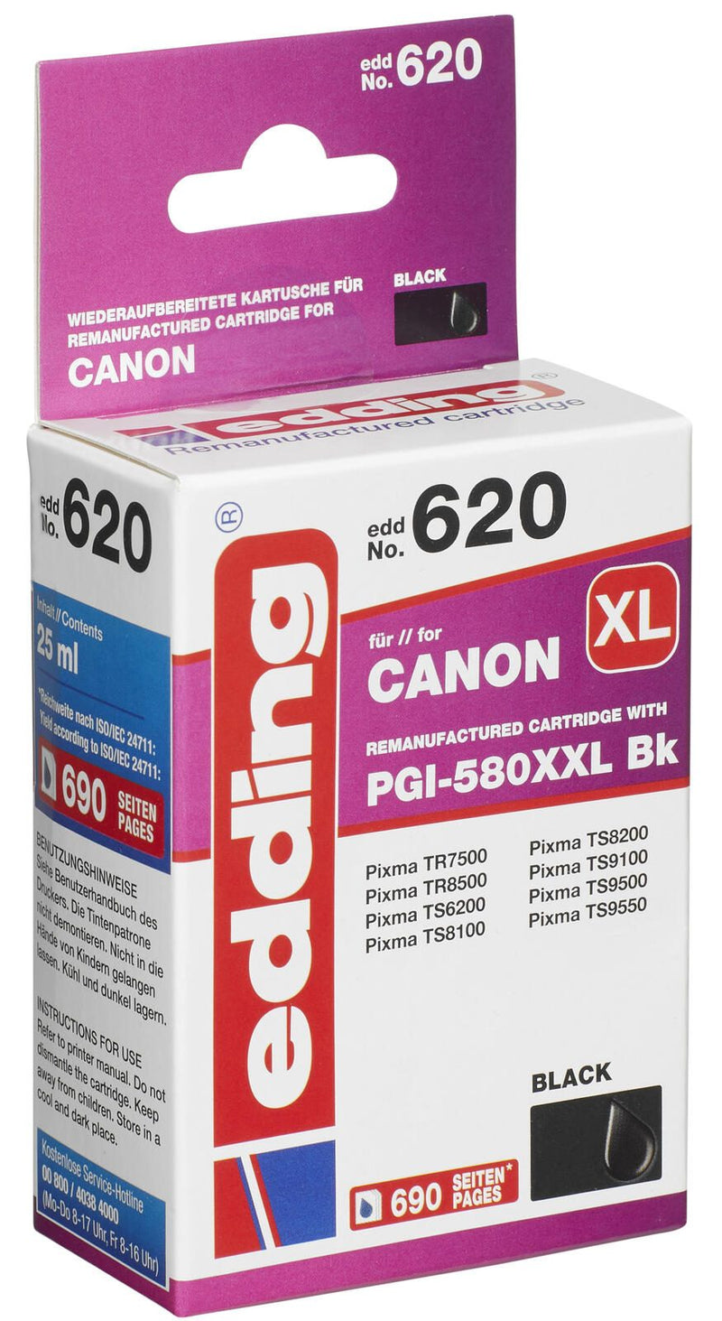 edding Druckerpatrone EDD-620 schwarz kompatibel zu Canon PGI-580XXL BK