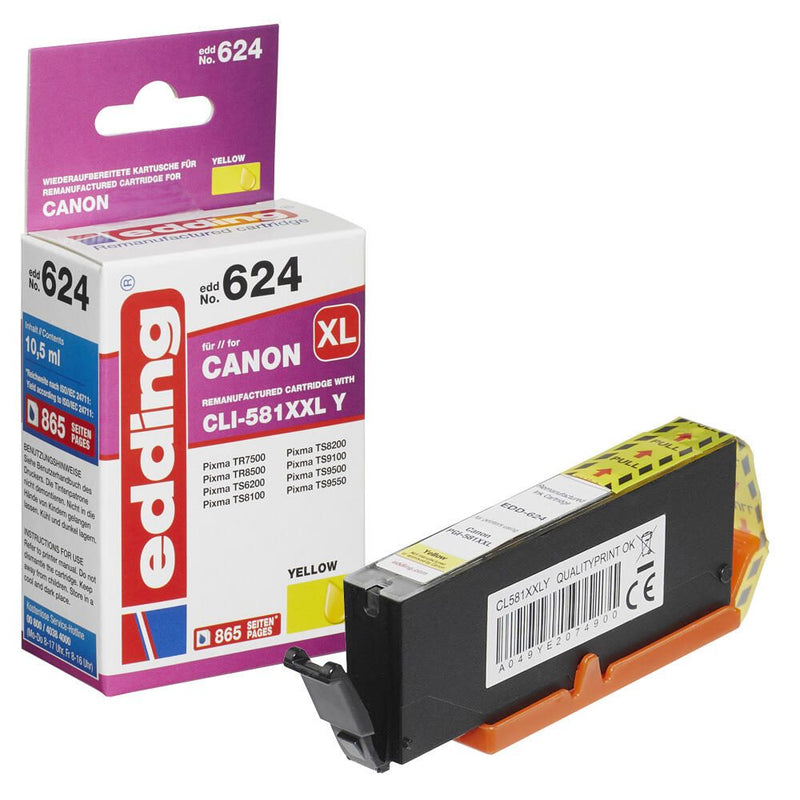 edding Druckerpatrone EDD-624 gelb kompatibel zu Canon CLI-581XXL Y
