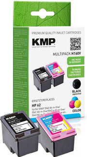 KMP Druckerpatronen H160V schwarz, color kompatibel zu HP 62 (N9J71AE), 2er-Set