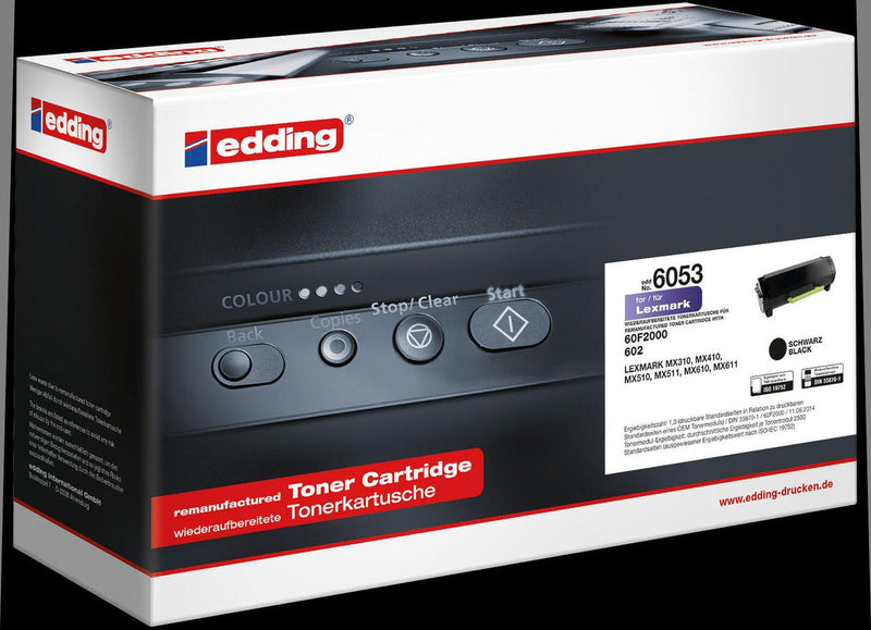 edding Toner EDD-6053 schwarz kompatibel zu LEXMARK 60F2000