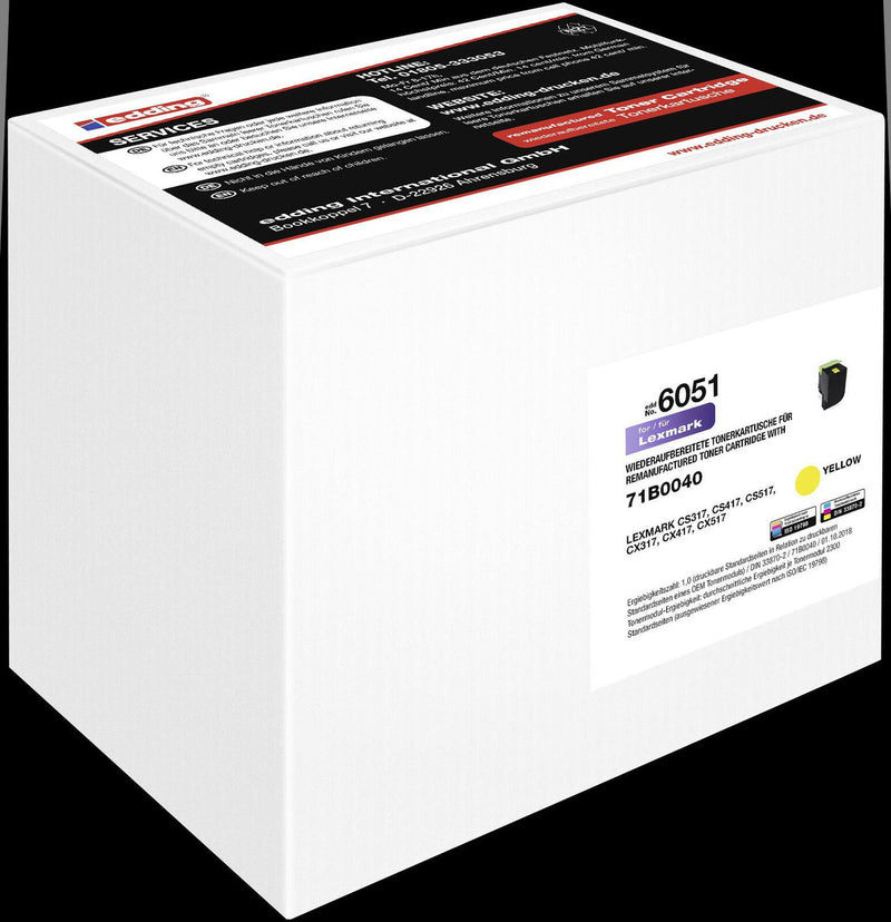 edding Toner EDD-6051 gelb kompatibel zu LEXMARK 71B0040/71B20Y0