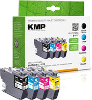 KMP Druckerpatronen B101V schwarz, cyan, magenta, gelb kompatibel zu brother LC-3213VAL, 4er-Set