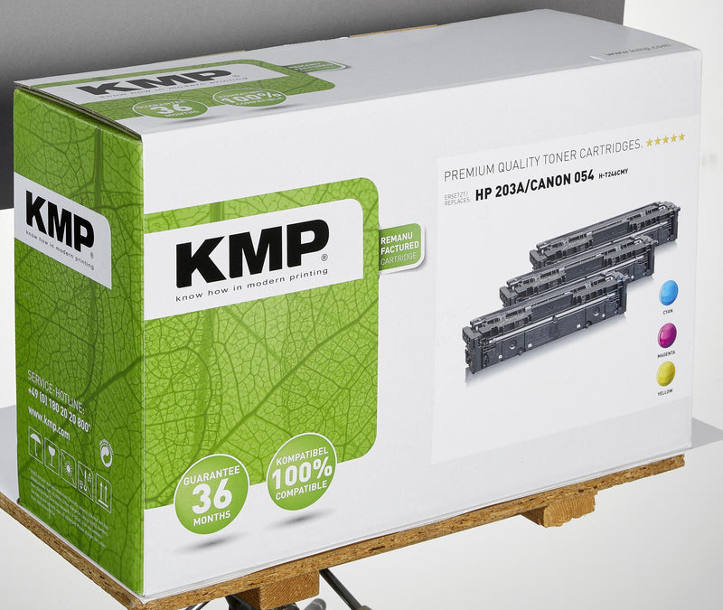 KMP Toner H-T246CMY cyan, magenta, gelb kompatibel zu HP 203A; Canon 054(CF541A, CF542A, CF543A; 3023C002, 3022C002, 302