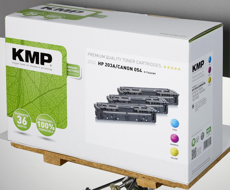 KMP Toner H-T246CMY cyan, magenta, gelb kompatibel zu HP 203A; Canon 054(CF541A, CF542A, CF543A; 3023C002, 3022C002, 302
