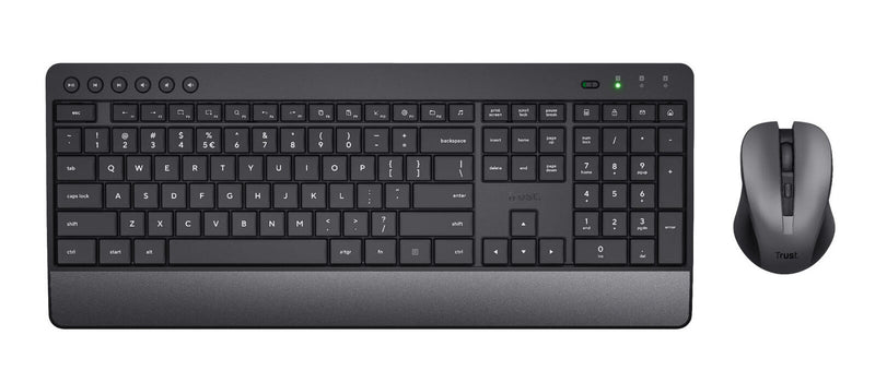 Trust Trezo Komfortables Set aus kabelloser Tastatur und Maus - Schwarz DE