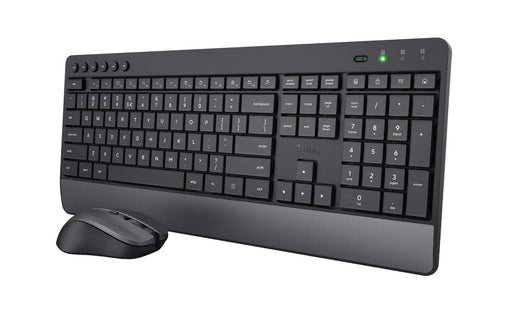 Trust Trezo Komfortables Set aus kabelloser Tastatur und Maus - Schwarz DE
