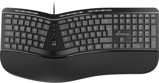 MediaRange ergonomische Tastatur kabelgebunden MROS120 schwarz