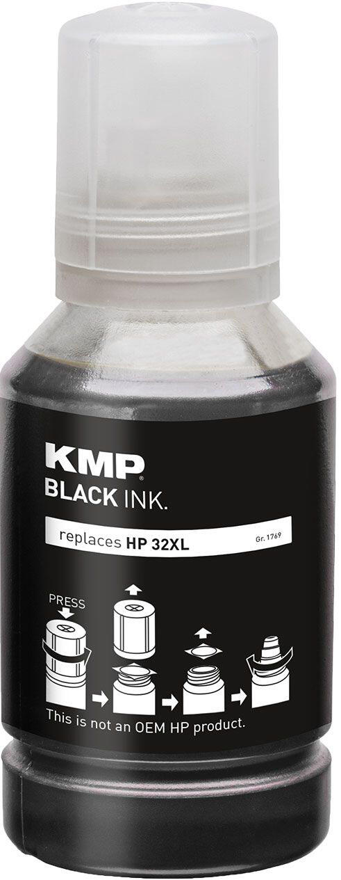 KMP Tintenflasche schwarz kompatibel zu HP 32XL (1VV24AE)