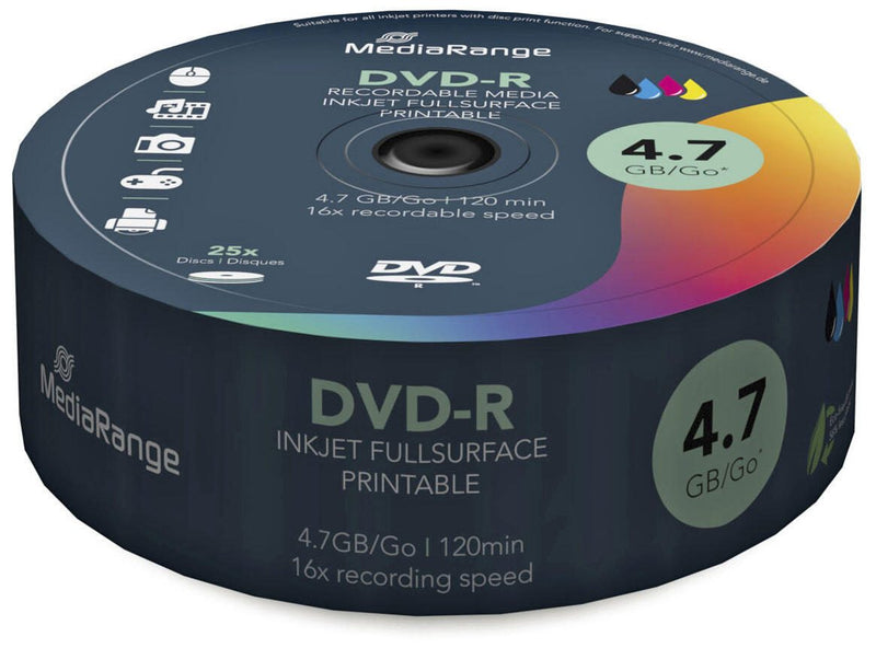 MediaRange DVD-R 25er Print Sp Spindel