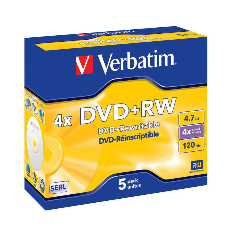 Verbatim DVD+RW 4,7 GB 5er JC Jewel Case