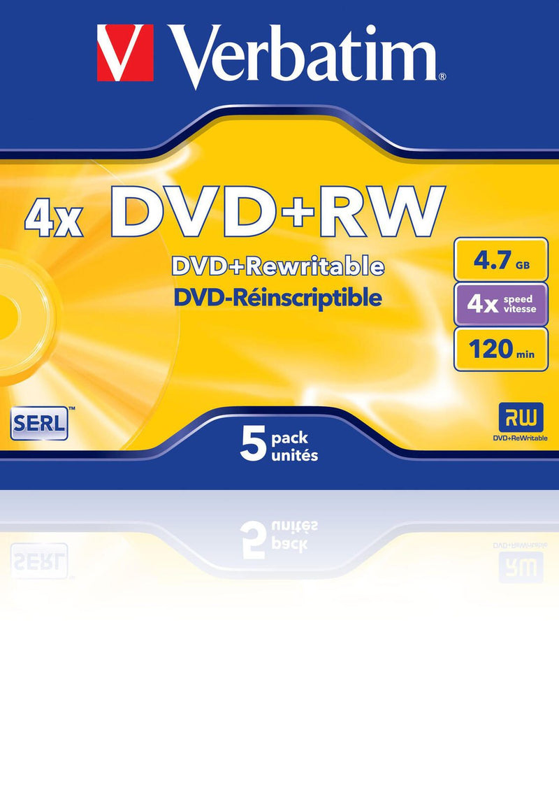 Verbatim DVD+RW 4,7 GB 5er JC Jewel Case