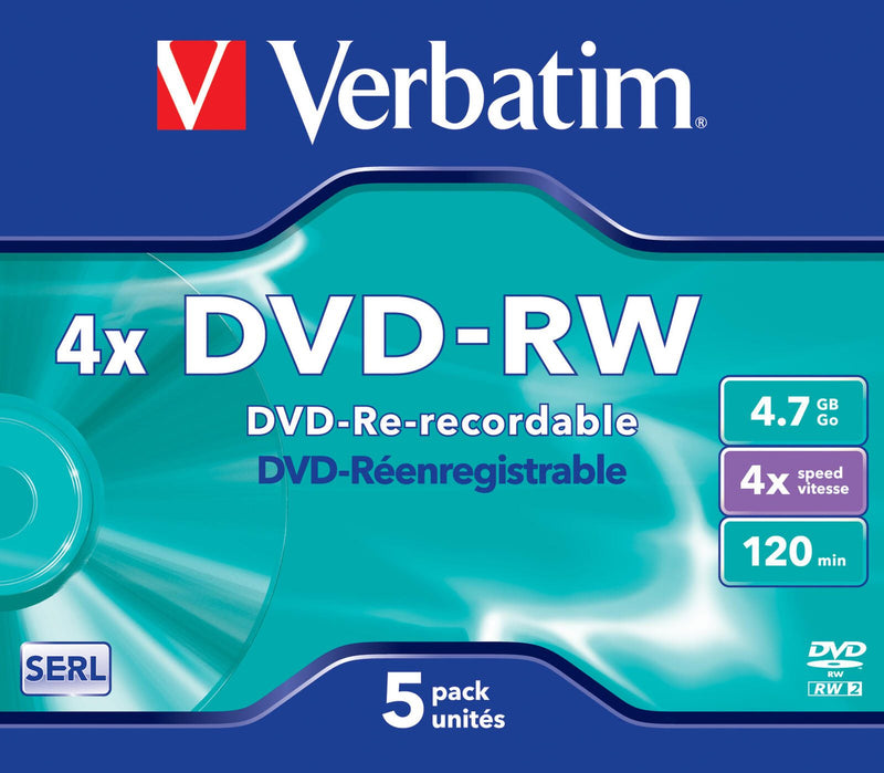 Verbatim DVD-RW 4,7GB 5er JC Jewel Case