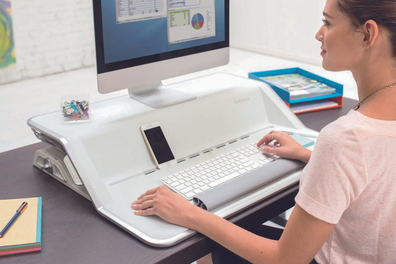 Fellowes Monitorständer Lotus Sitz-Steh Workstation weiß