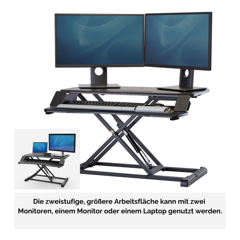 Fellowes Monitorständer Corsivo Sitz-Steh Workstation schwarz