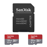 SanDisk Ultra microSDHC Speicherkarten 32GB - 2 Pack + SD Adapter