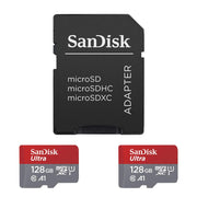SanDisk Ultra microSDXC Speicherkarten 128GB - 2 Pack + SD Adapter
