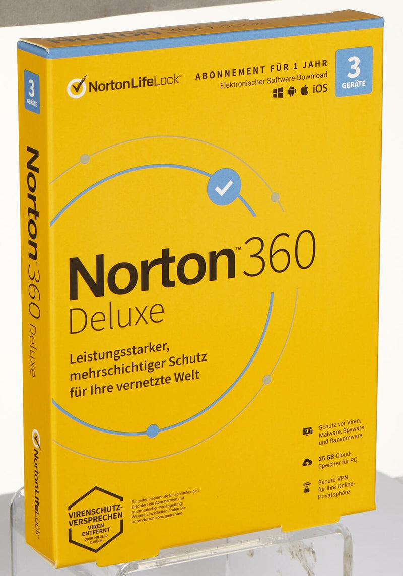 Norton 360 Deluxe Box 3 Geräte Sicherheitssoftware