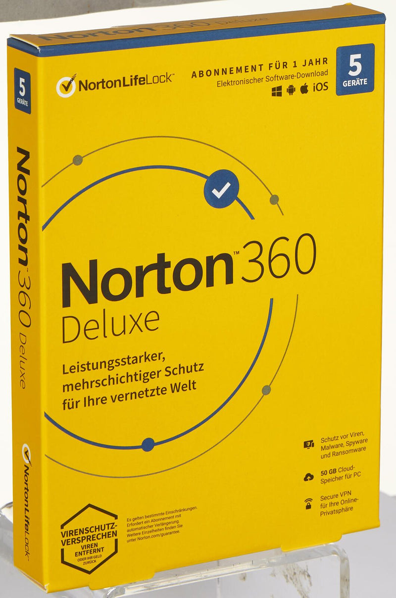 Norton 360 Deluxe Box 5 Geräte Sicherheitssoftware