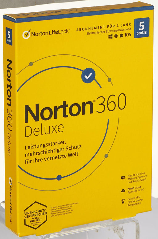 Norton 360 Deluxe Box 5 Geräte Sicherheitssoftware