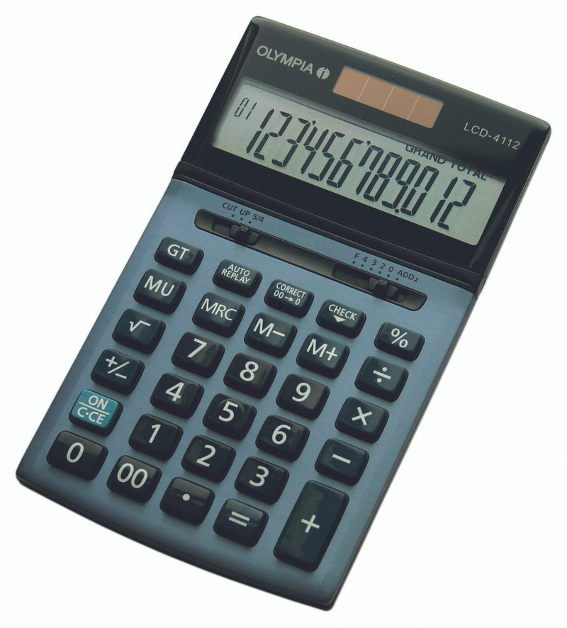 OLYMPIA Tischrechner LCD-4112 stahlblau/schwarz